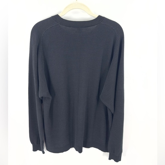 Peruvian Connection Mens Pima Cotton Lightweight Sweater Size L Black Blue Knit - Picture 3 of 8